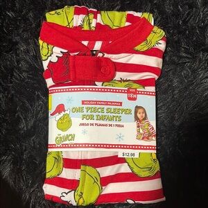 Family Pajamas Red and Green Footie One Piece